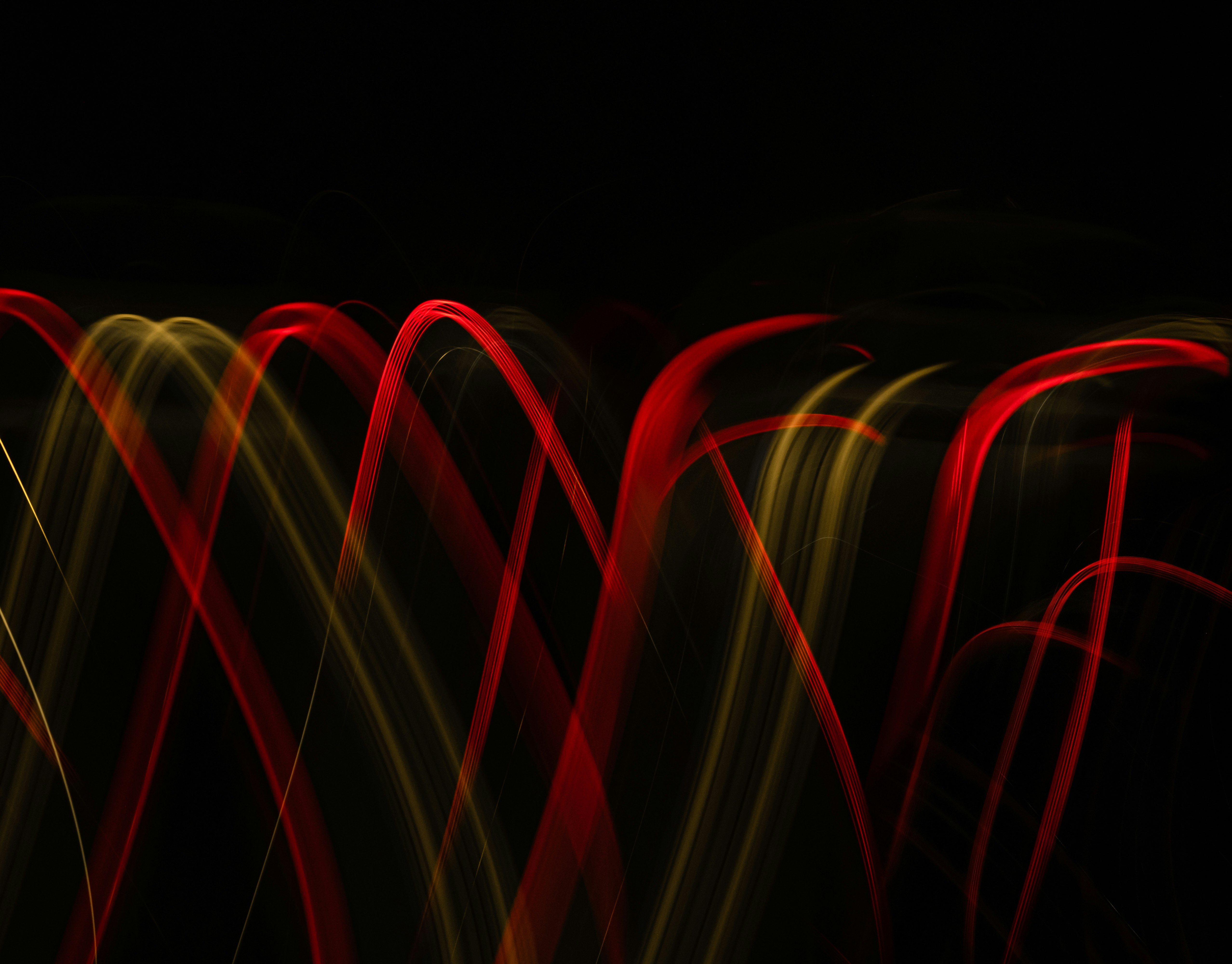 red and yellow lights on dark room